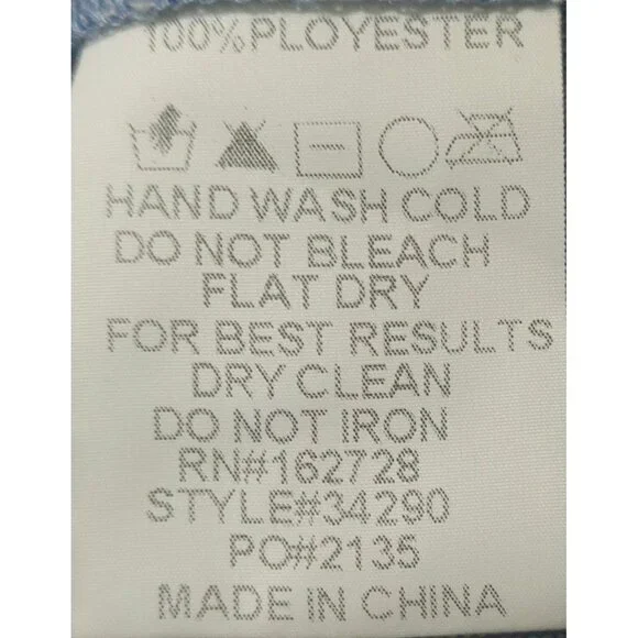 NWT Voy Womens Blue & White Two-Tone Dress W/ Knit Textured Top & Puff Sleeves~S - Picture 8 of 8